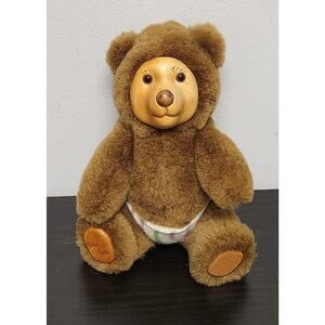 Vintage Robert Raikes Original "38522 Robbie" Wooden Face Doll w/ tags